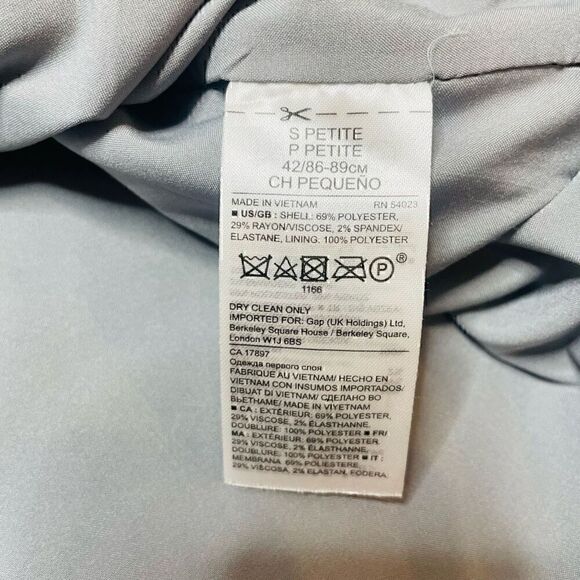 Banana Republic Top Blouse Womens Sz Small Grey Bow in Back Stretch Short Sleeve - Picture 4 of 6